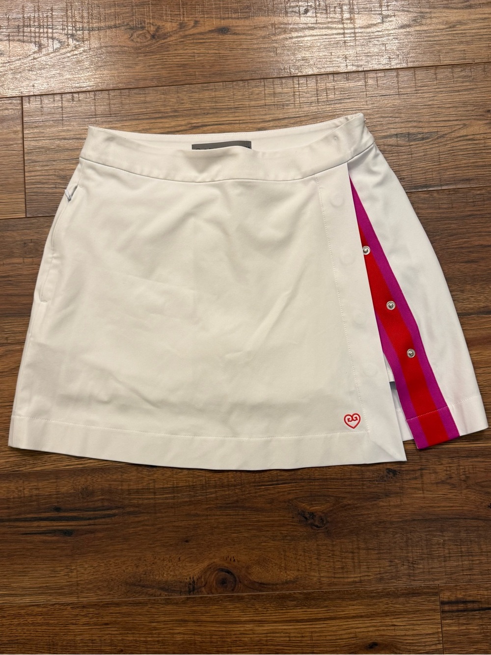 G/FORE White Skort with Pink & Fuchsia Side Panel
